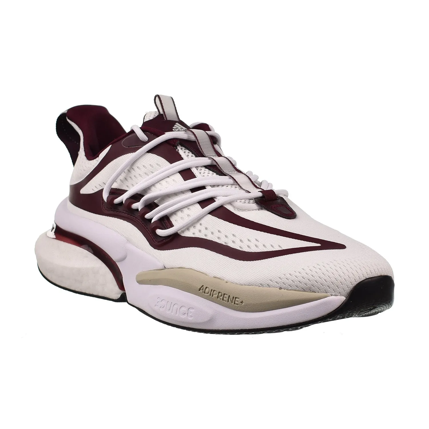 Adidas Mississippi State Alphaboost V1 Men's Shoes Cloud White-Team Maroon 2