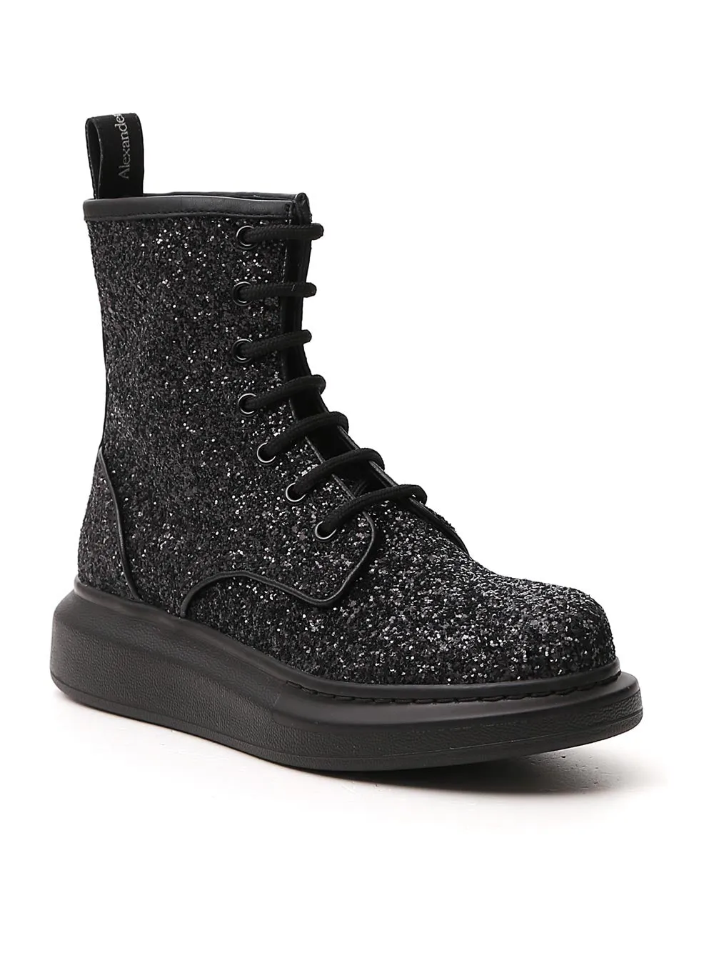 Alexander McQueen Hybrid Glitter Combat Boots