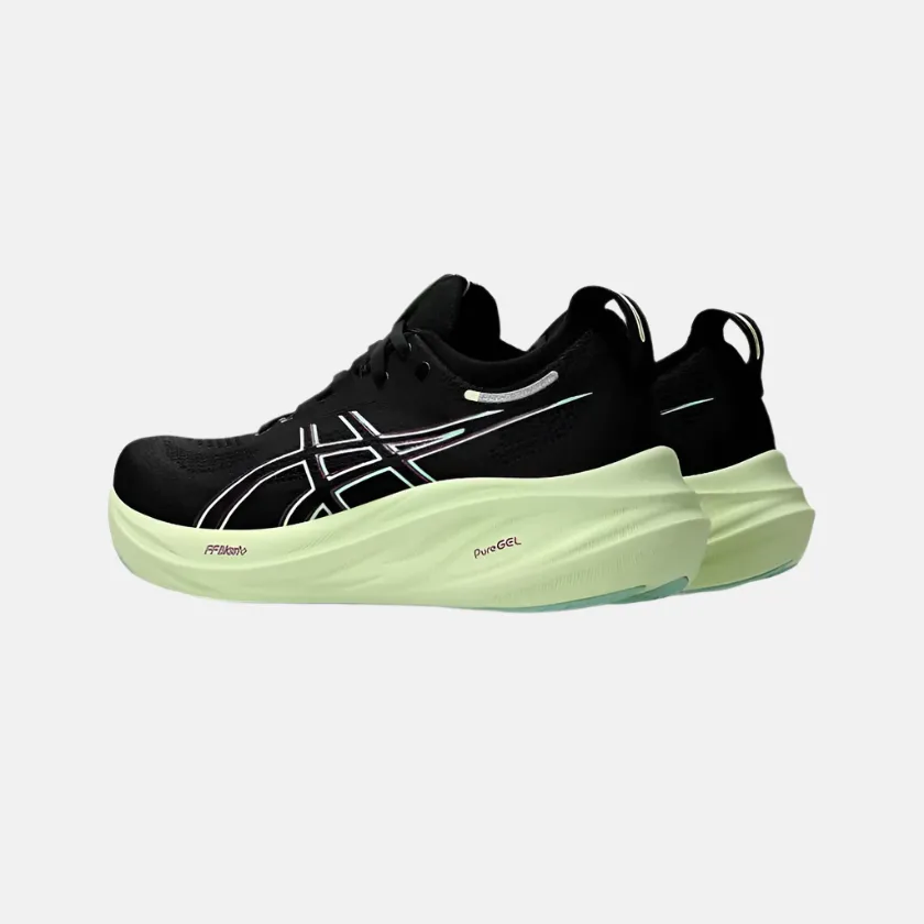 Asics Gel-Nimbus 26 Women's Running Shoes -Black/Cool Matcha