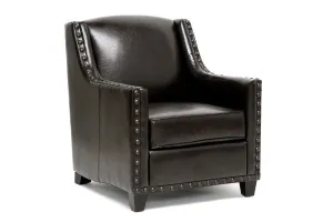 Baxton Studio Wallace Dark Brown Modern Club Chair