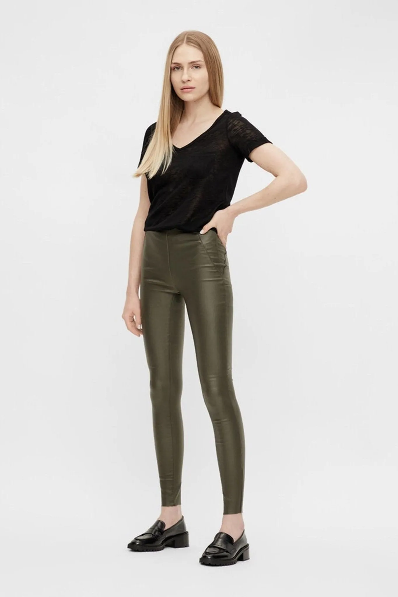 Belle Coated Leggings - Forest Night