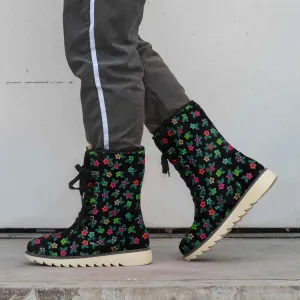 Berry Flowers Black Polar Winter Boots