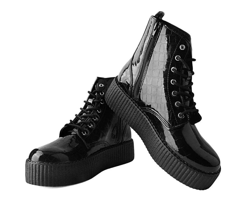 Black Crocodile Creeper Boot