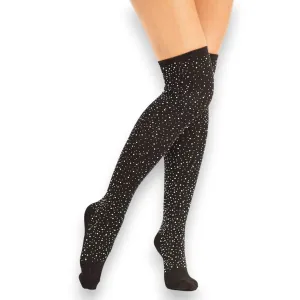 Black Sparkle Over The Knee Socks