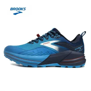 BROOKS Cascadia 16 Running Shoes Dark Atomic Blue Tan Men Women Long-Distance Road Sport Training Casual Sneakers