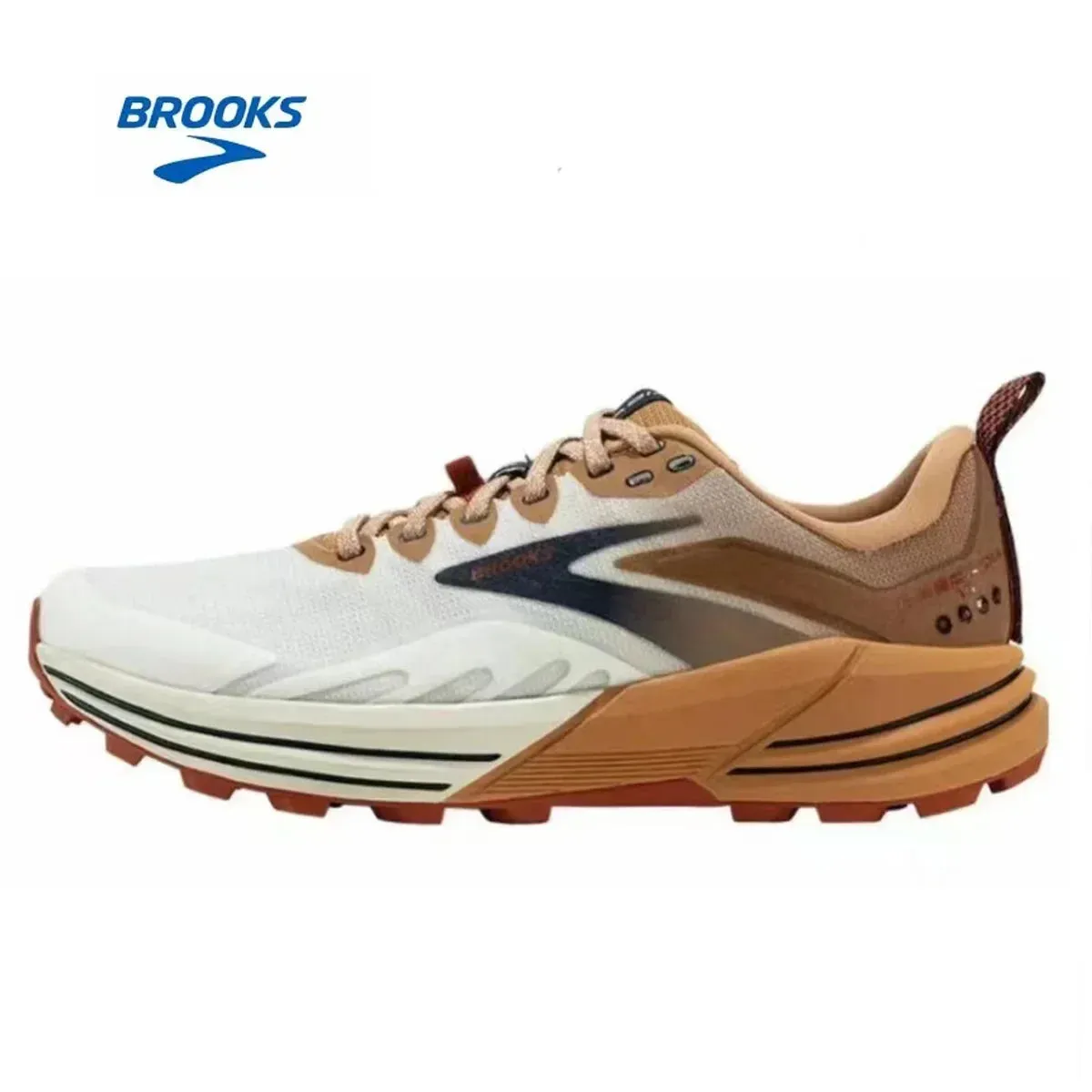 BROOKS Cascadia 16 Running Shoes Dark Atomic Blue Tan Men Women Long-Distance Road Sport Training Casual Sneakers