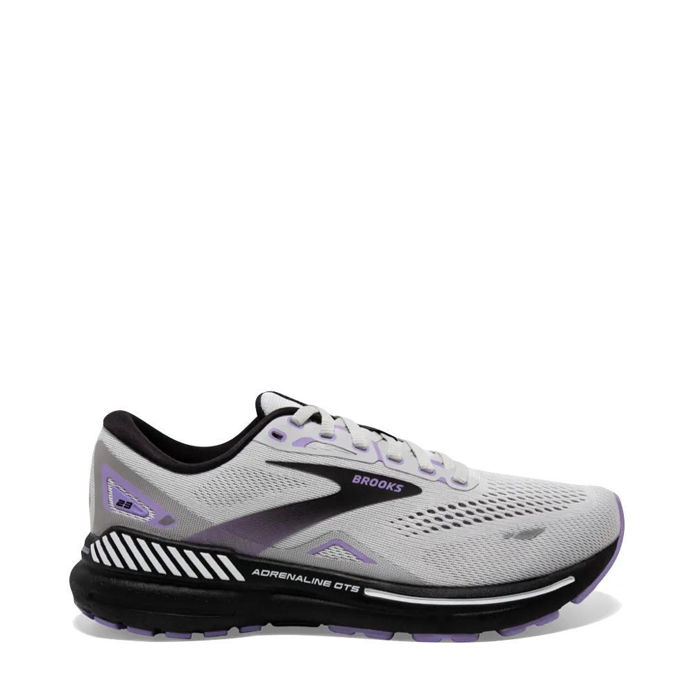 Brooks Women's Adrenaline GTS 23 Running Sneaker in Grey/Black/Purple