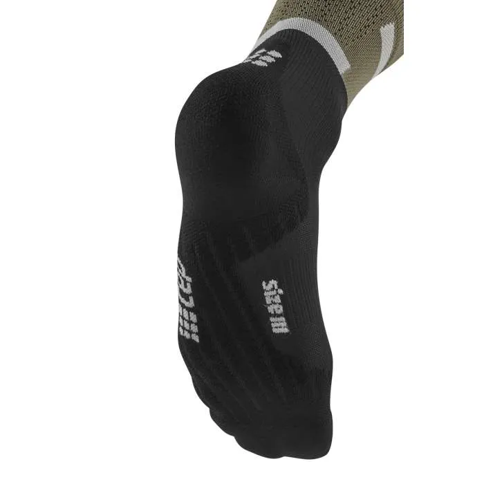 CEP Men's The Run Socks Mid-Cut V4 - Olive/Black ( WP3CRR)