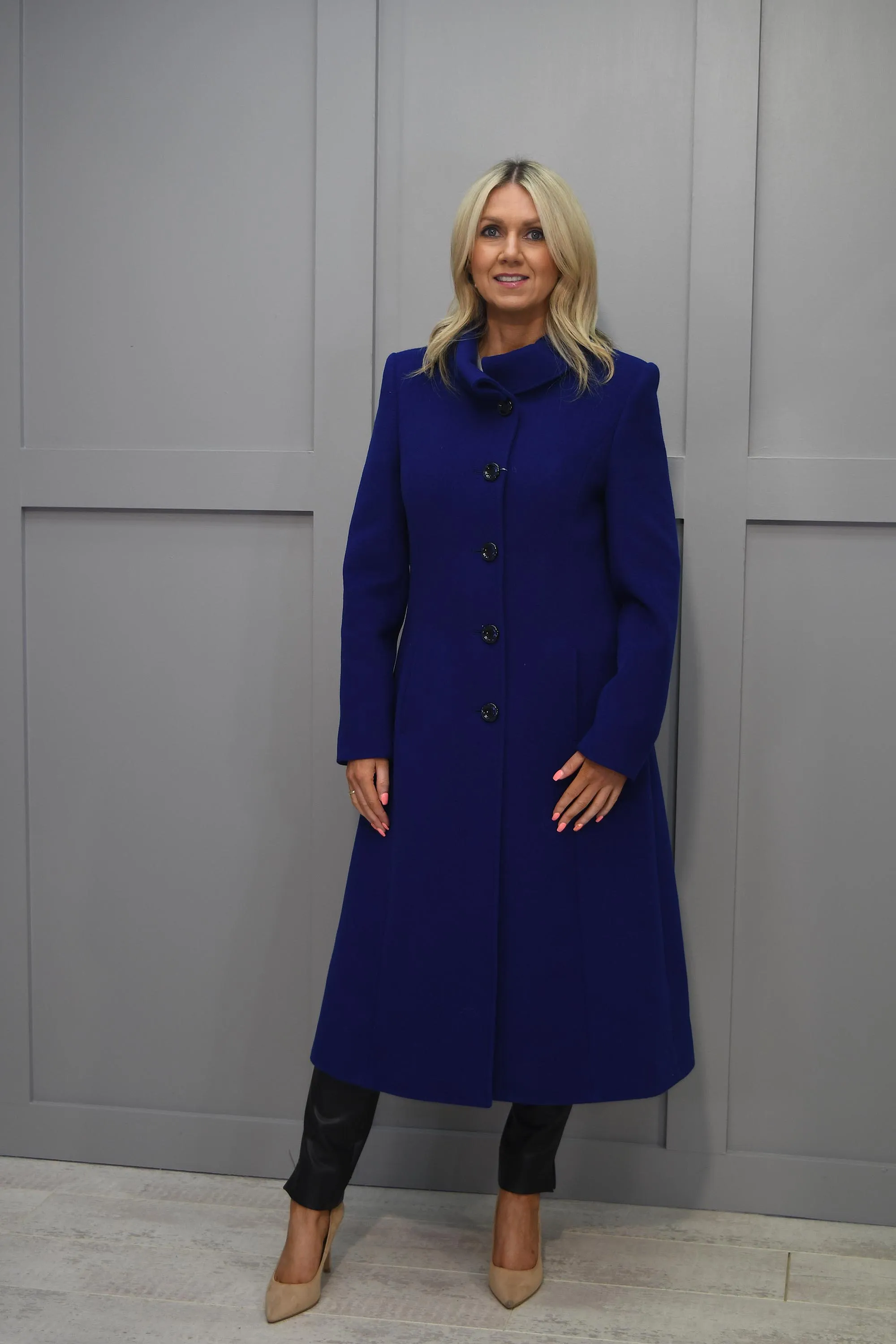 Christina Felix Royal Blue Woollen Duster Coat- 575-4490