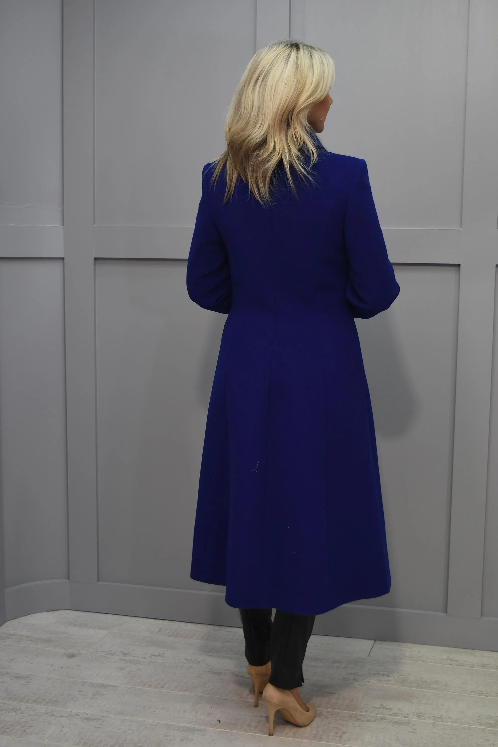 Christina Felix Royal Blue Woollen Duster Coat- 575-4490