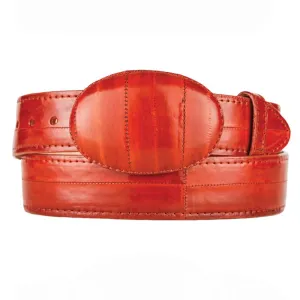 Cognac Eel Skin Belt