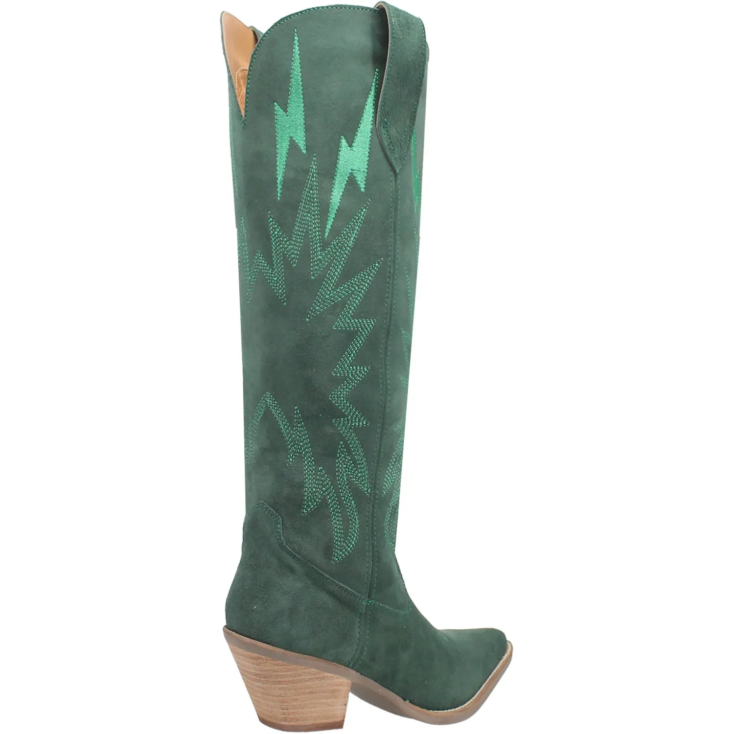 Dingo Womens Thunder Road Green Suede Fashion Boots