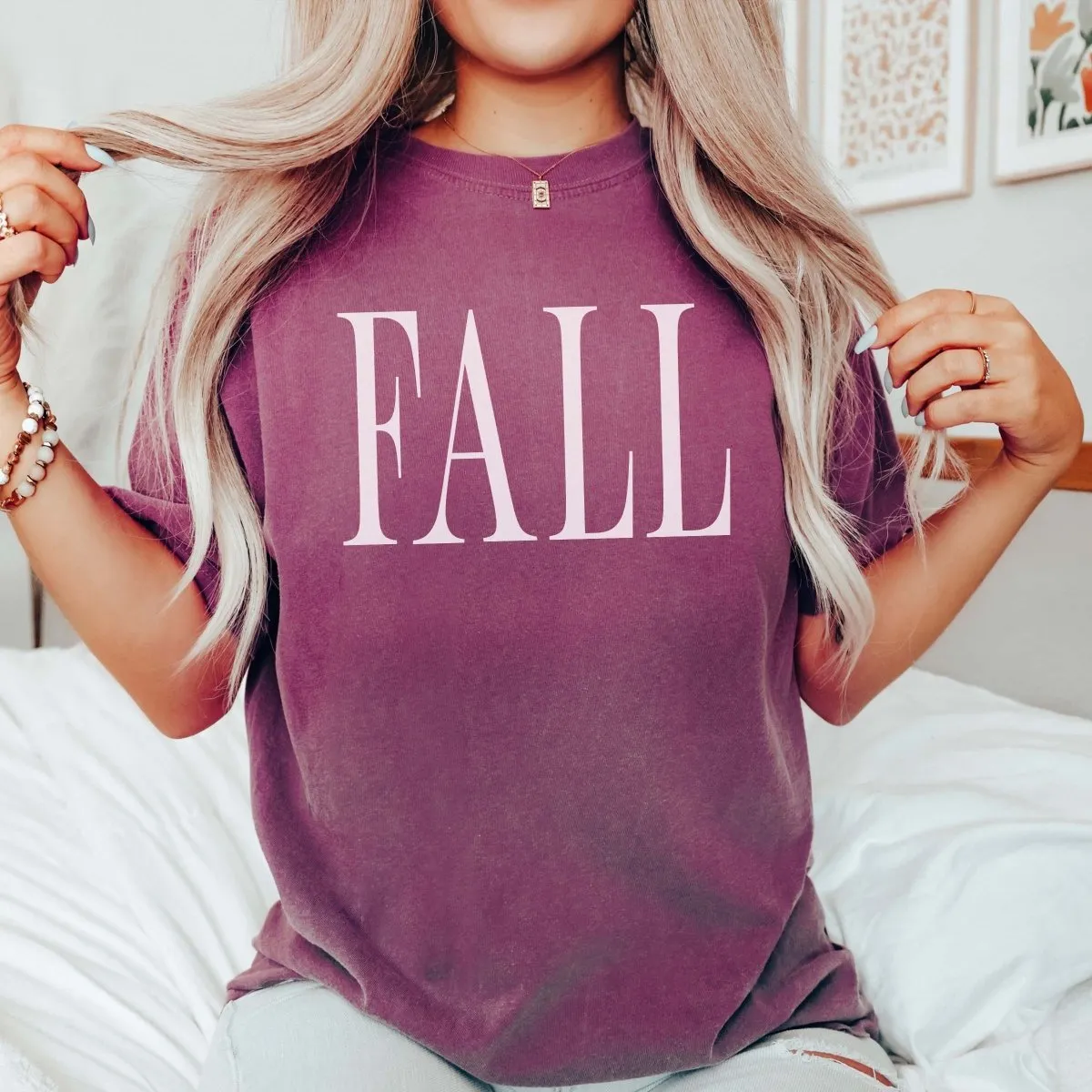 Fall Bold Tall Letter Comfort Color Wholesale Tee - Fast Shipping