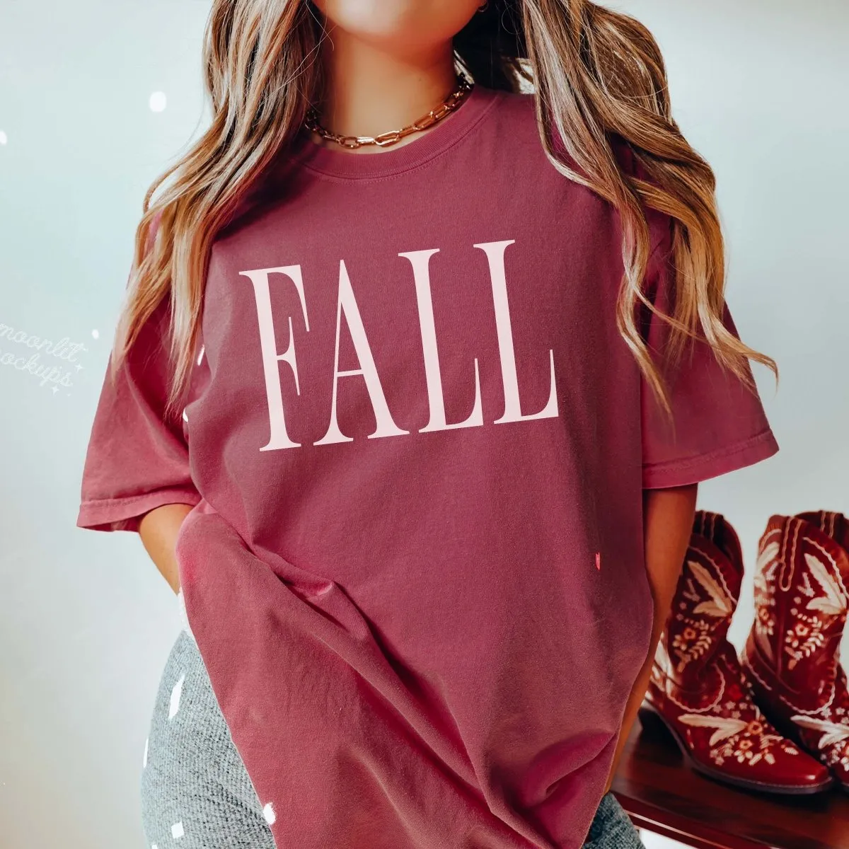 Fall Bold Tall Letter Comfort Color Wholesale Tee - Fast Shipping