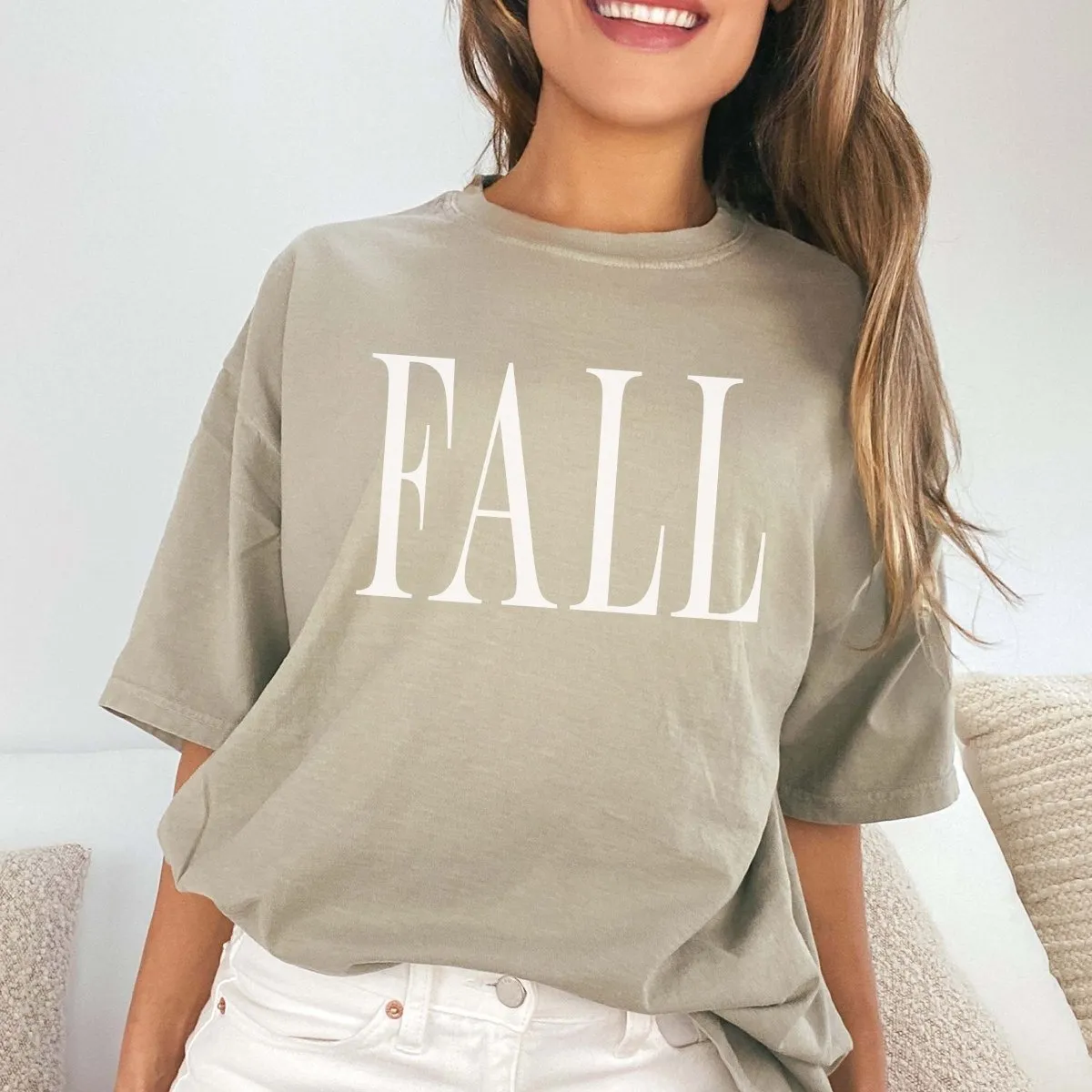 Fall Bold Tall Letter Comfort Color Wholesale Tee - Fast Shipping