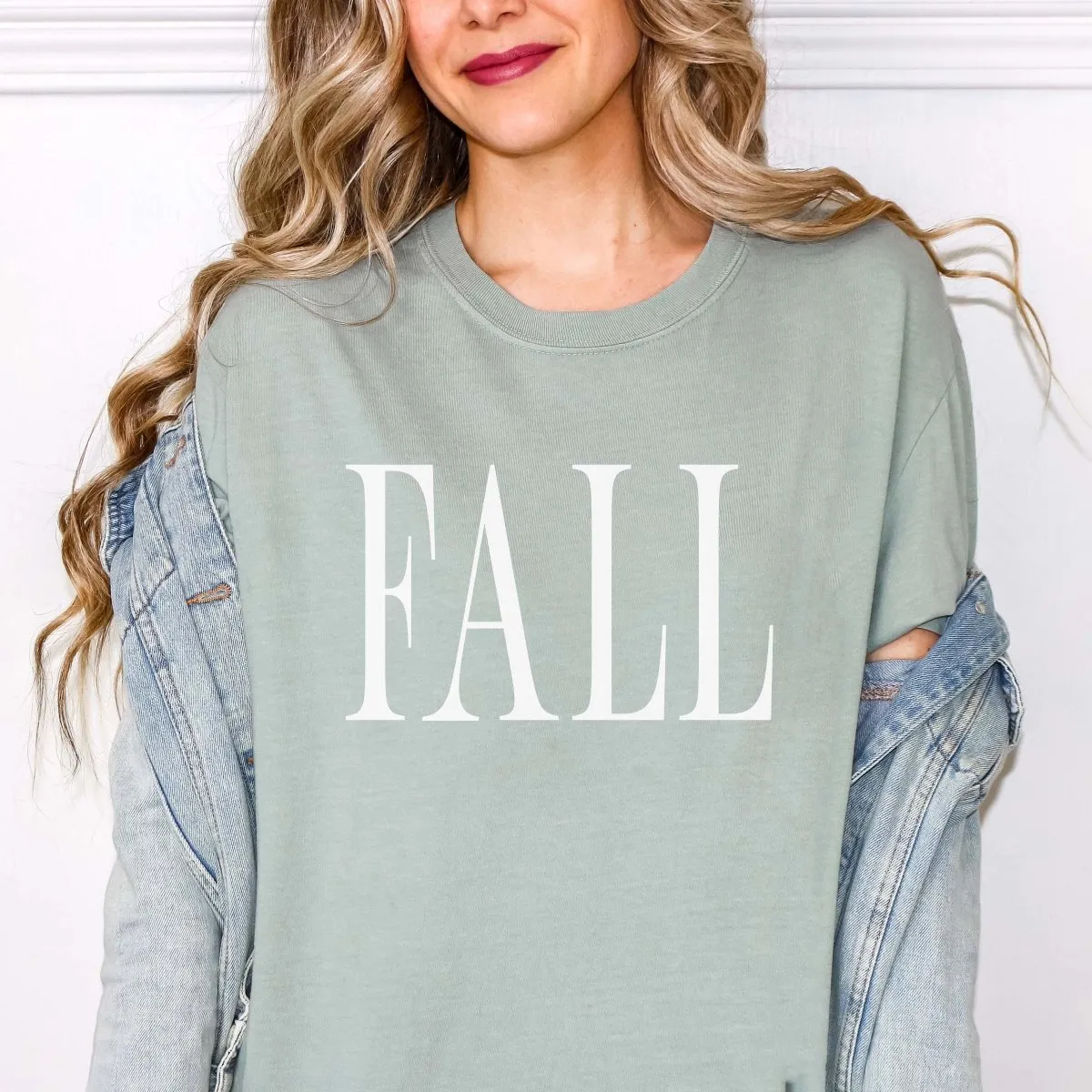 Fall Bold Tall Letter Comfort Color Wholesale Tee - Fast Shipping