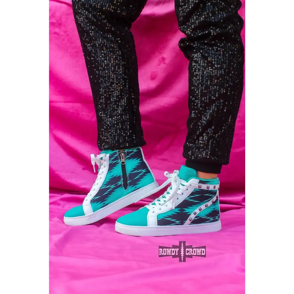 Heartland Hightop Turquoise Sneakers