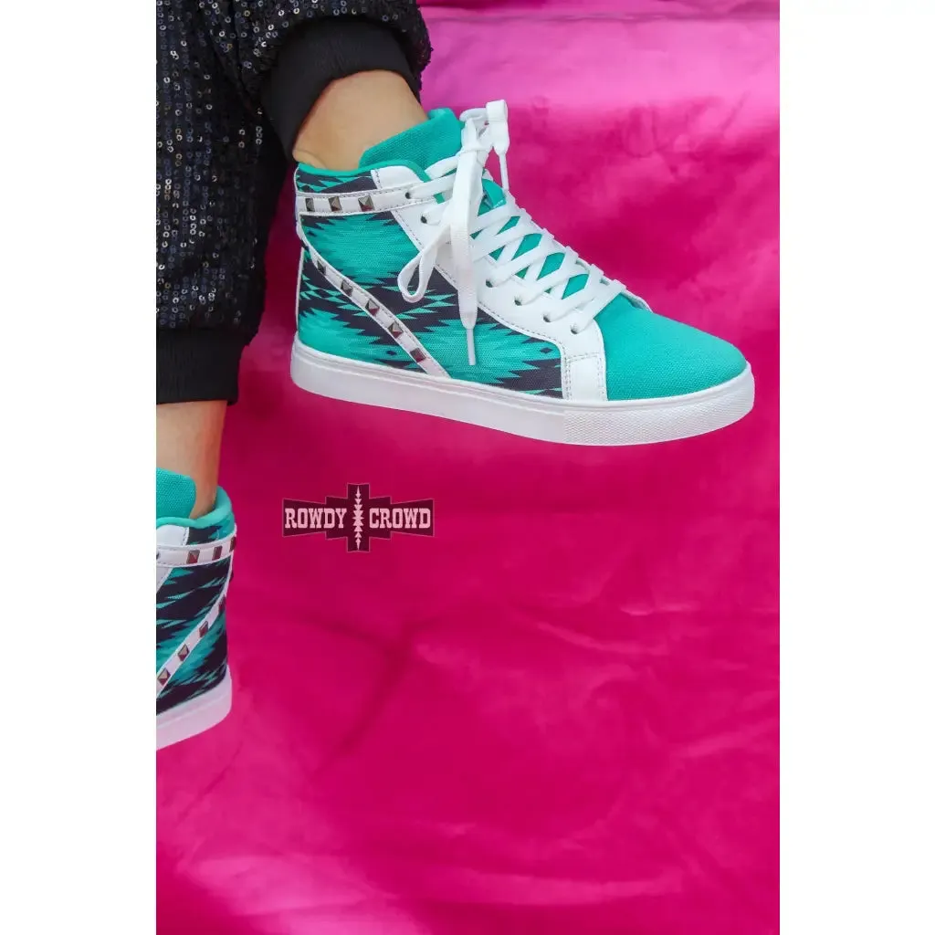 Heartland Hightop Turquoise Sneakers