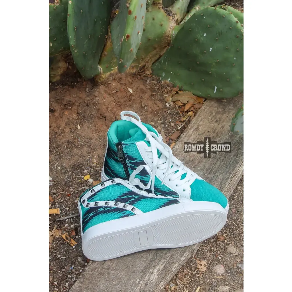 Heartland Hightop Turquoise Sneakers