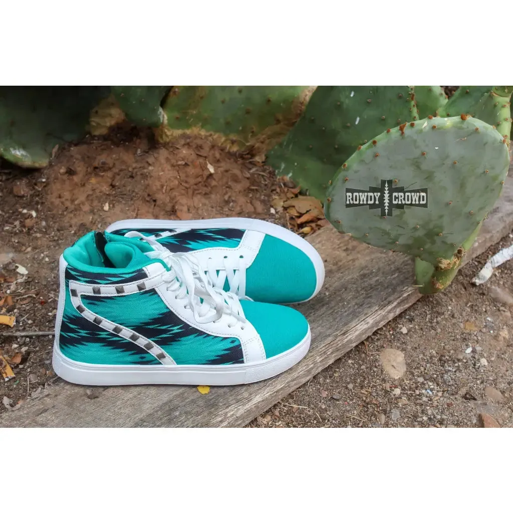 Heartland Hightop Turquoise Sneakers