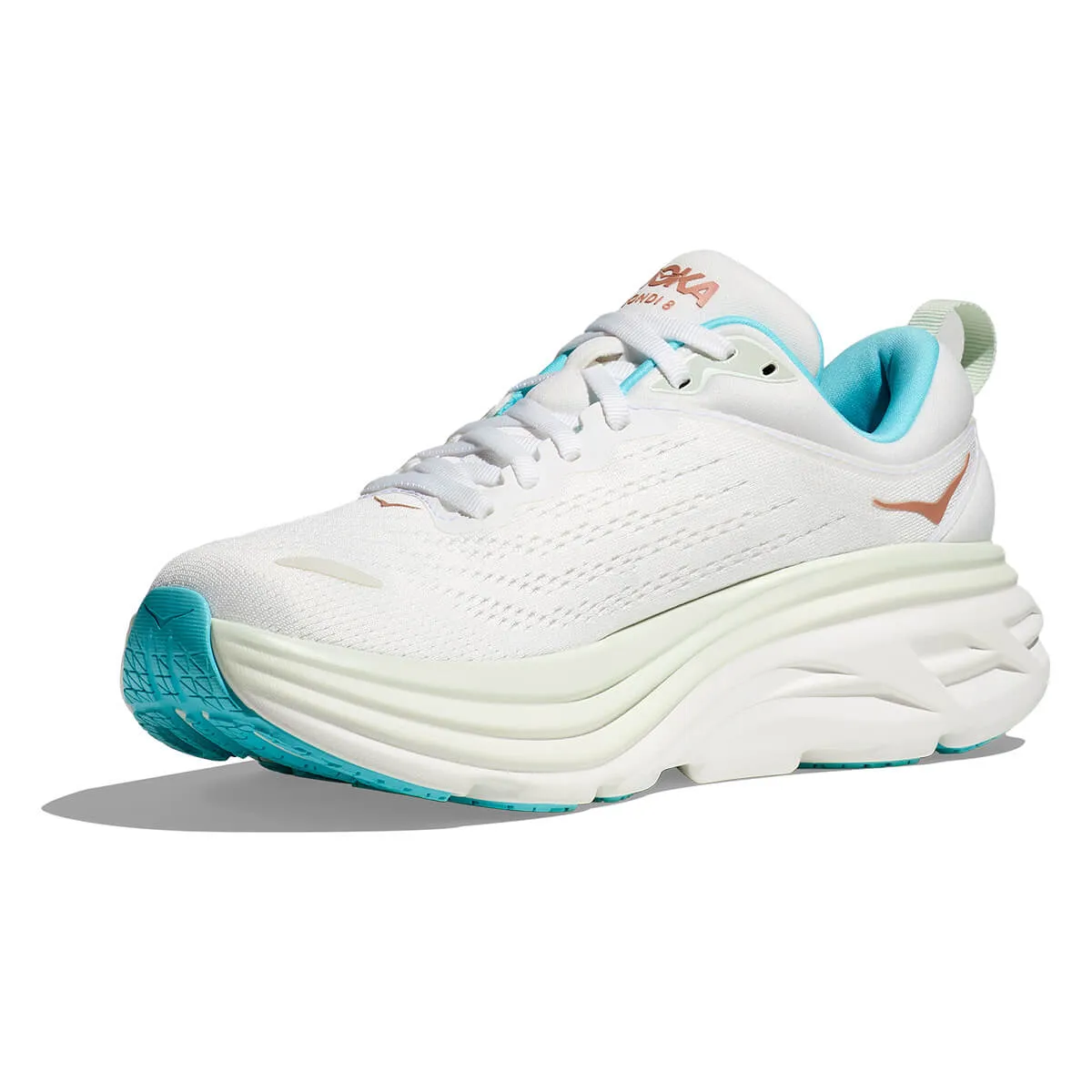 Hoka Bondi 8 Womens | Frost / Rose Gold