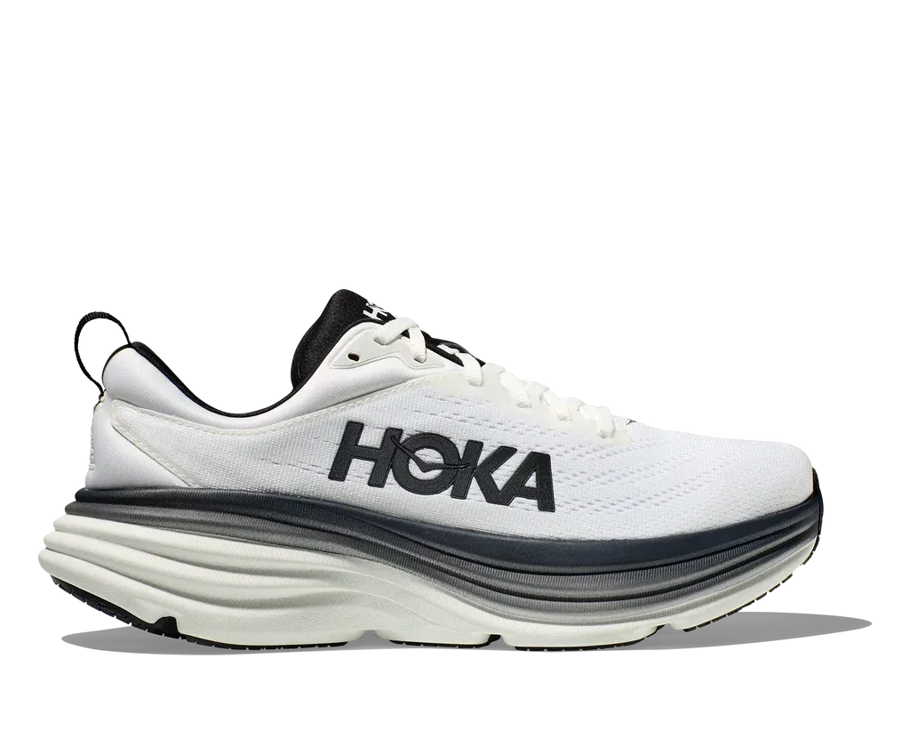 Hoka Mens Bondi 8 - White/Black (1123202-WBLC)