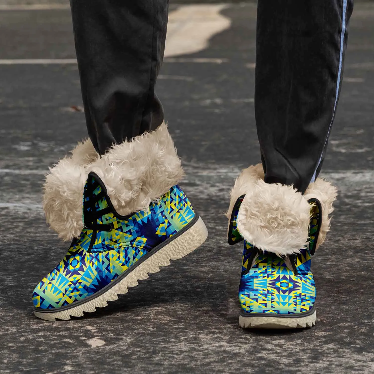 Kaleidoscope Jaune Bleu Polar Winter Boots