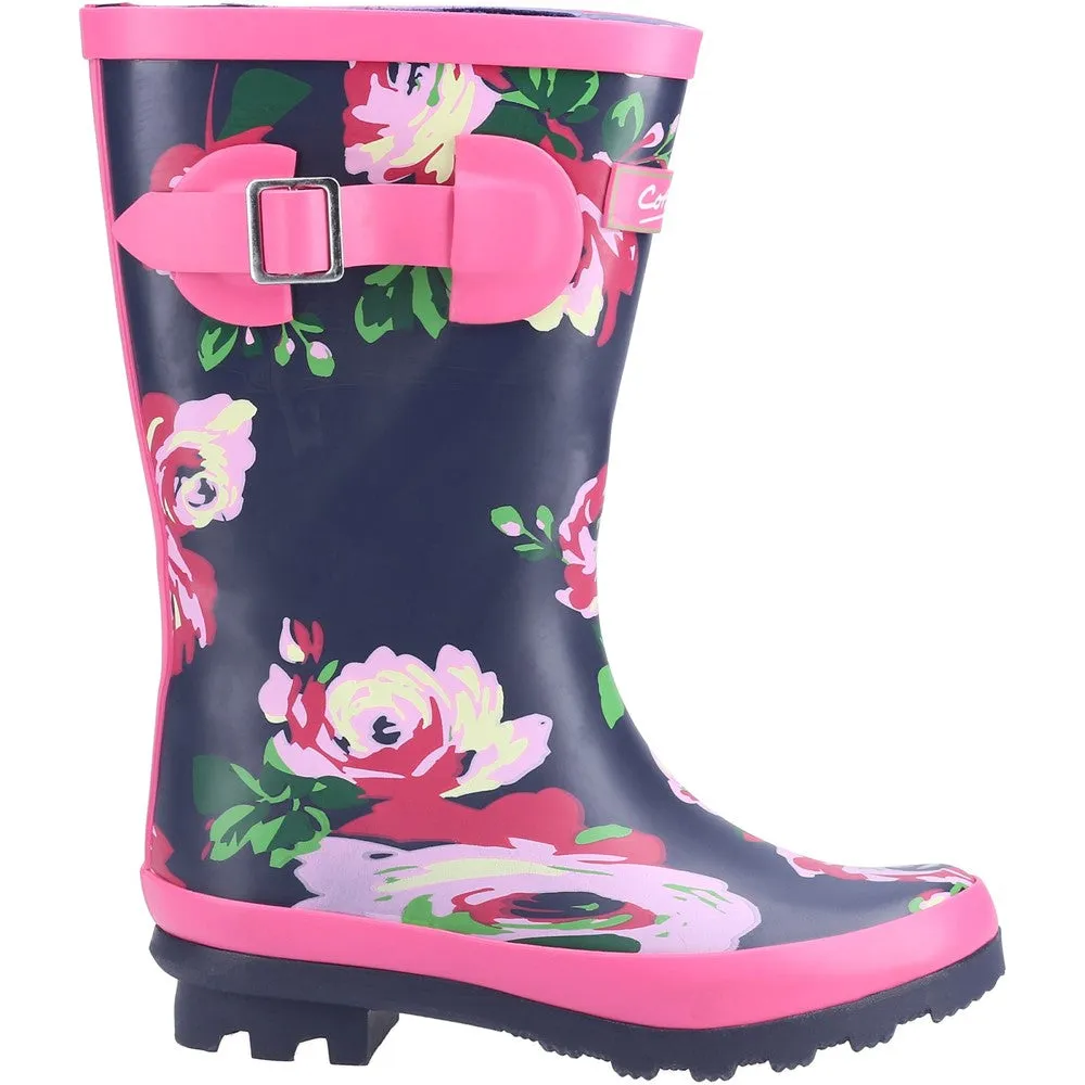 Kids Flower Wellingtons Boots Flower