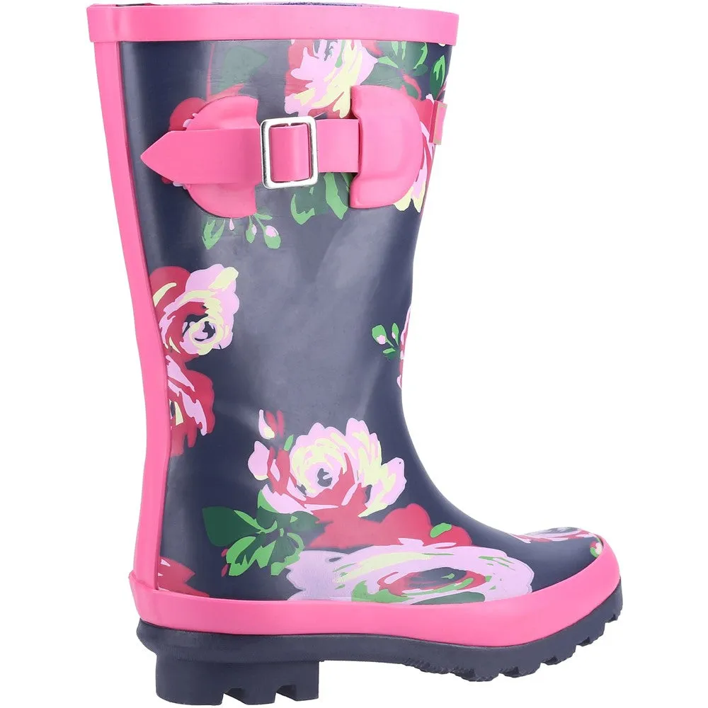 Kids Flower Wellingtons Boots Flower