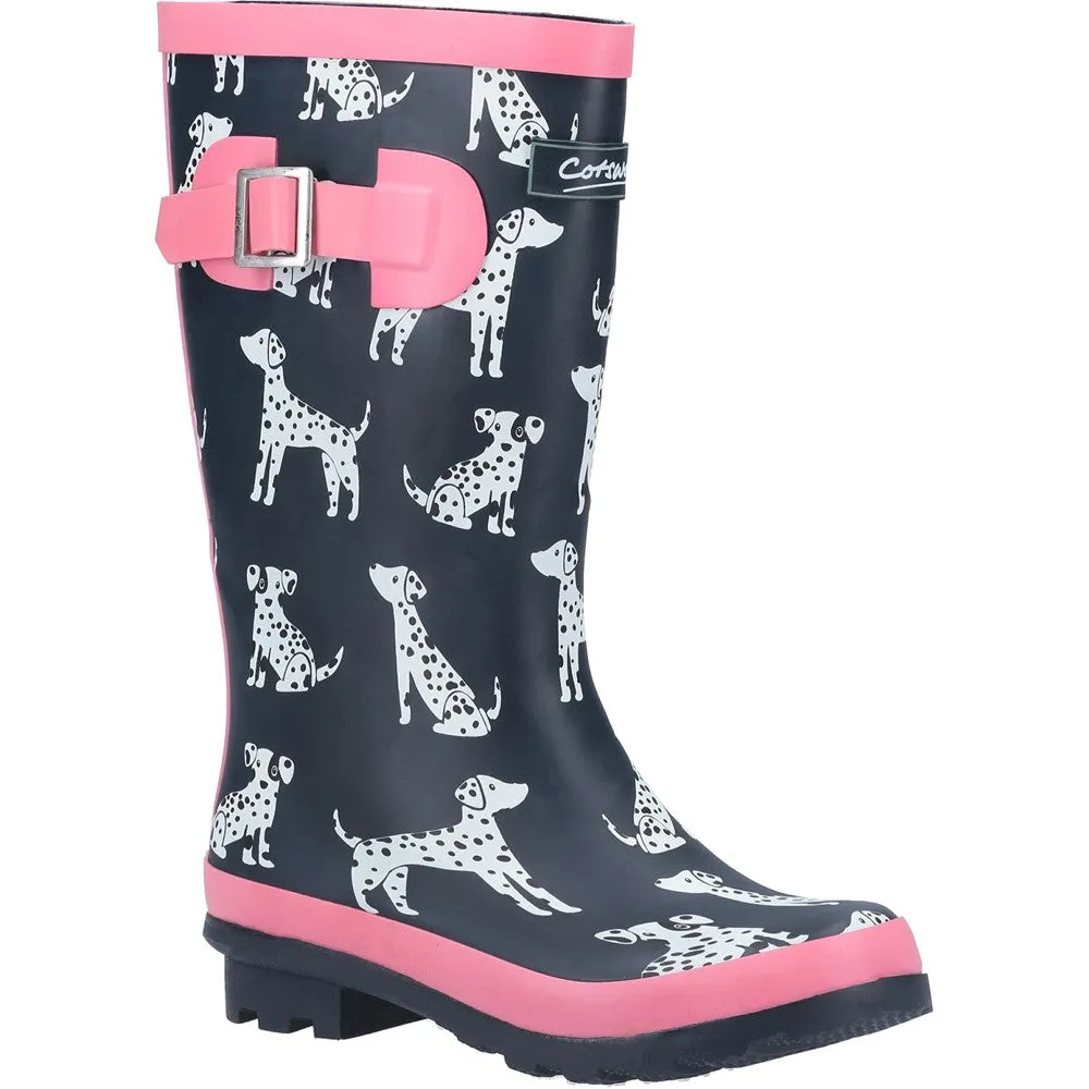 Kids Spot Wellingtons Boots Navy