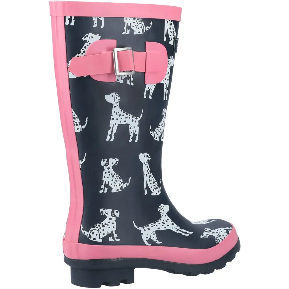 Kids Spot Wellingtons Boots Navy