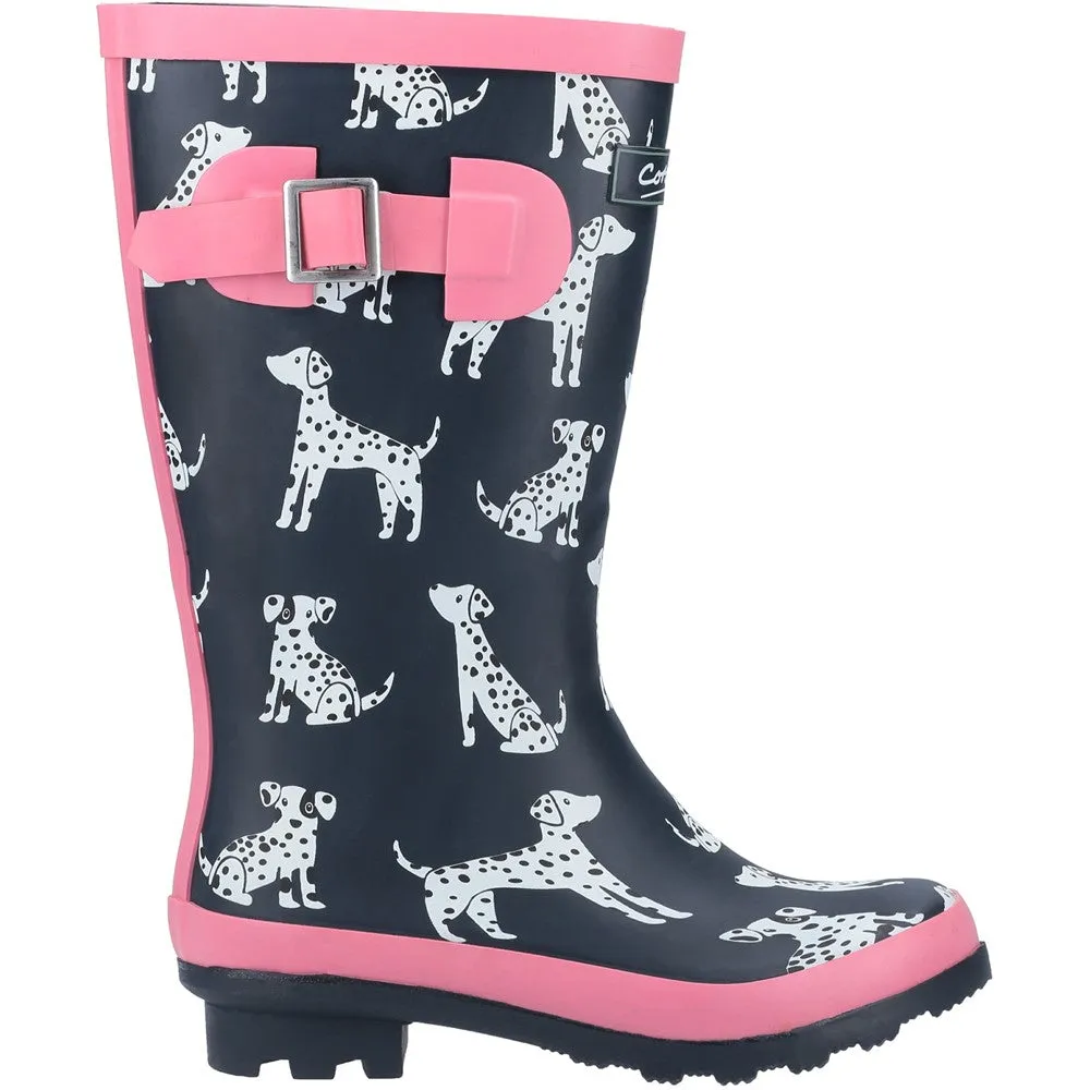 Kids Spot Wellingtons Boots Navy