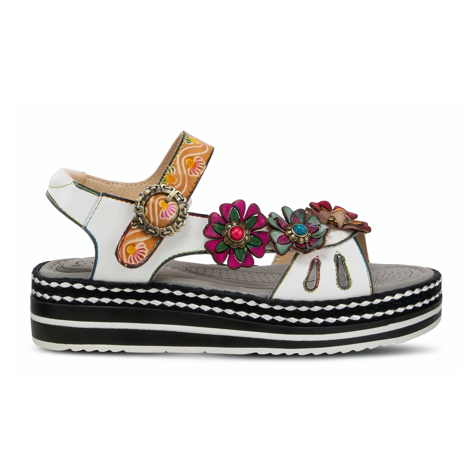 L'Artiste Laga Platform Sandal (Women) - White Multi