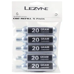 Lezyne 20G CO2 Cartridge Refill 5-Pack Threaded