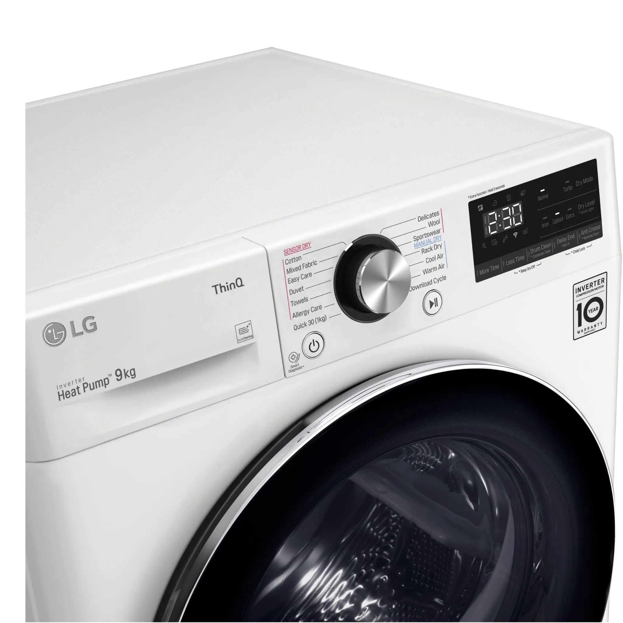 LG DVH9-09W Series 9 9kg Heat Pump Dryer with Inverter Control (White)