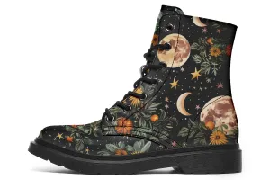 Lunar Meadow Boots - Vegan Leather Doc-Style Boots with Durable Stitched on Soles