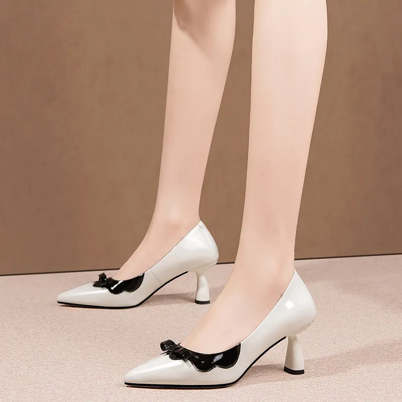 LuxeLeather Chic Pointed Toe Pumps