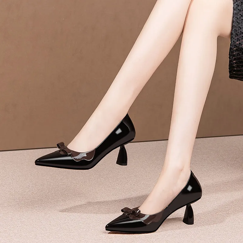 LuxeLeather Chic Pointed Toe Pumps