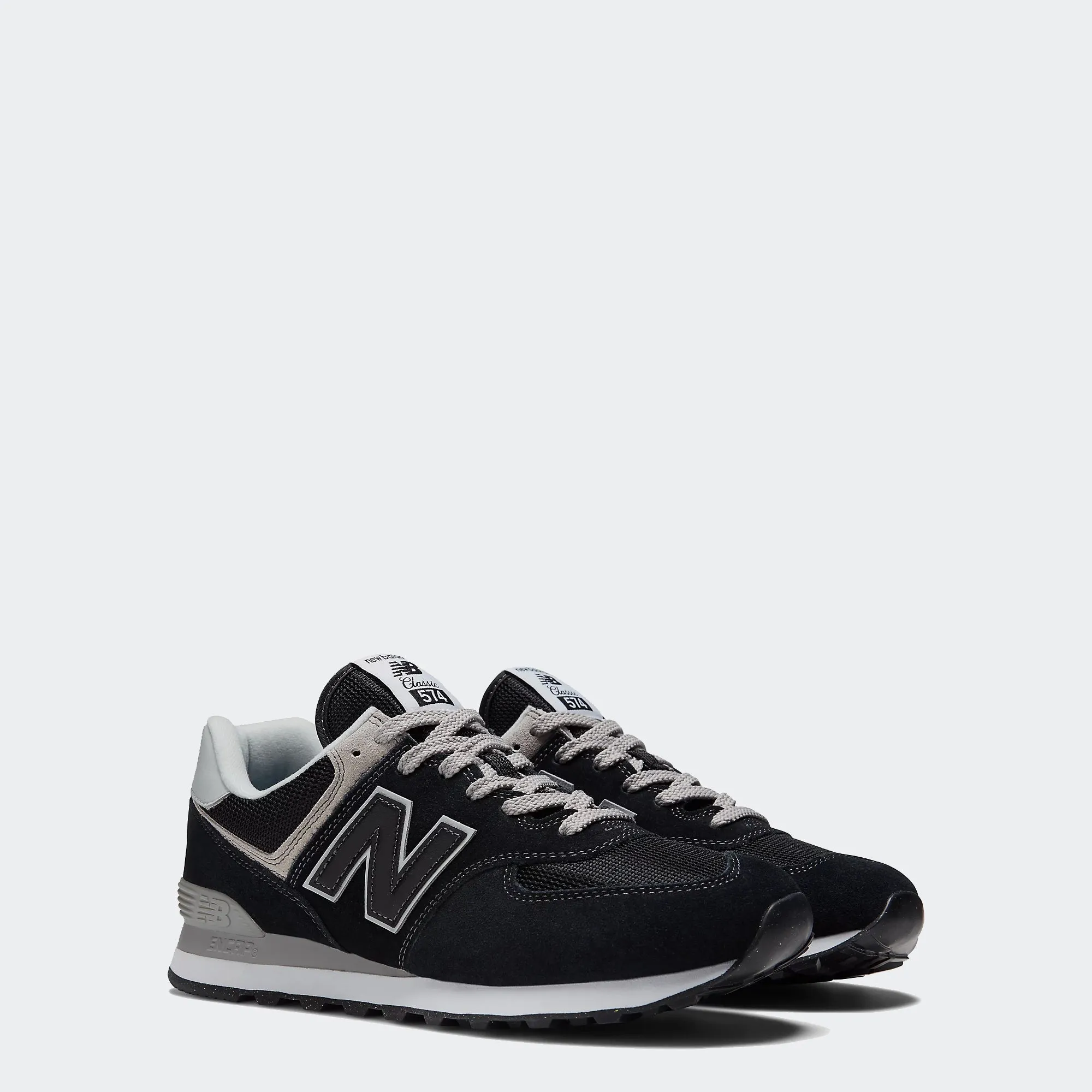 Men's New Balance 574 Core Shoes Black Grey White