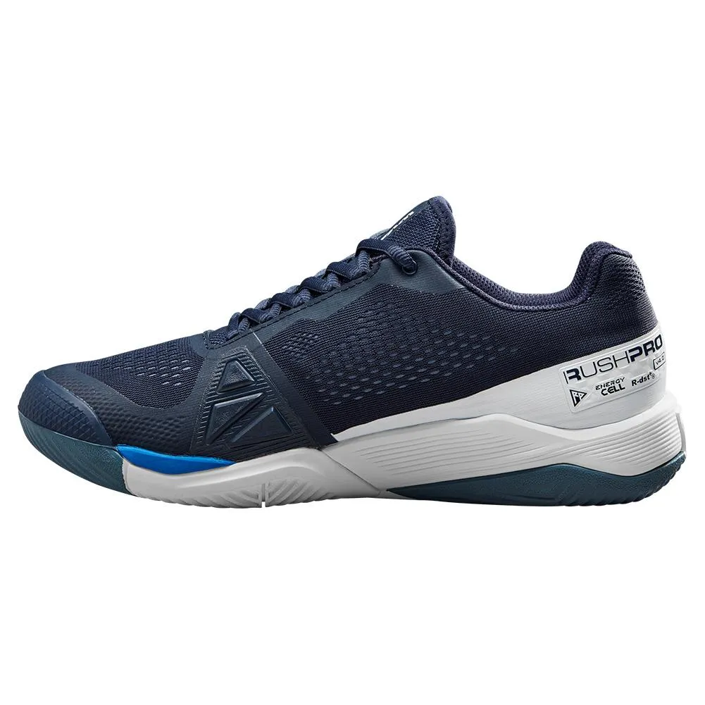 Men's Rush Pro 4.0 Tennis Shoes Navy Blaze and White