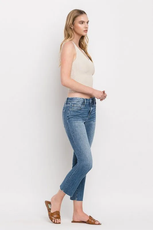 Mid Rise Slim Straight Jeans