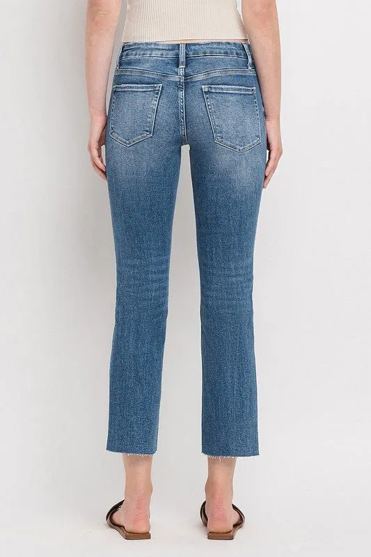 Mid Rise Slim Straight Jeans