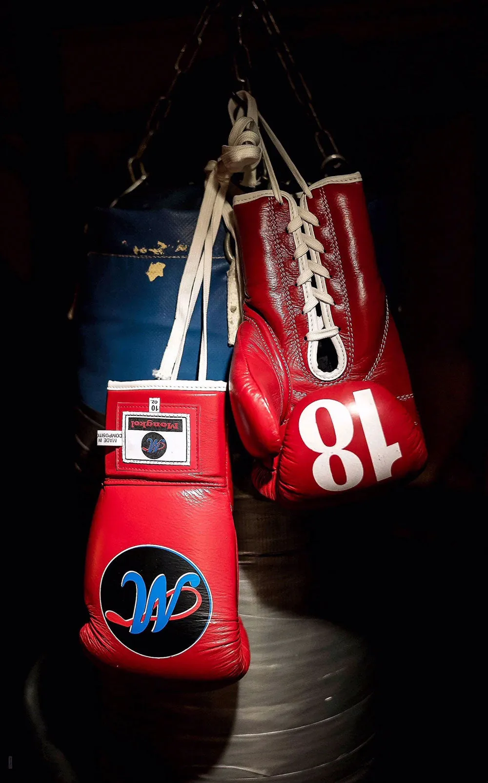 Mongkol Boxing Gloves  Red #18 , Instock white, Black color