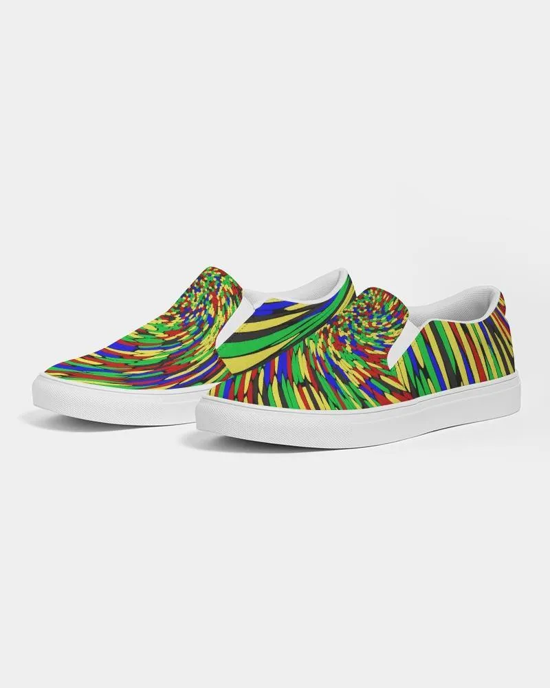 Multicolor Low Top Canvas Slip-on Sneakers Shoes For Men