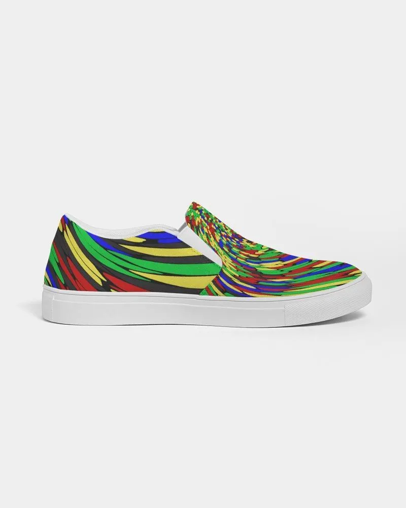 Multicolor Low Top Canvas Slip-on Sneakers Shoes For Men