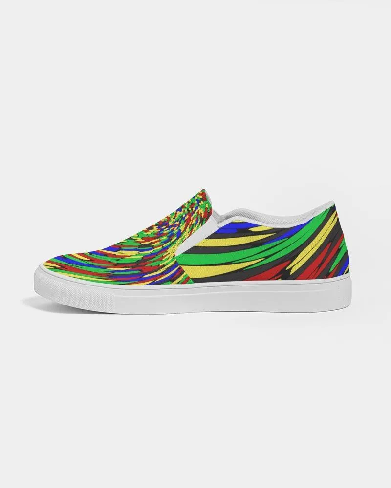 Multicolor Low Top Canvas Slip-on Sneakers Shoes For Men