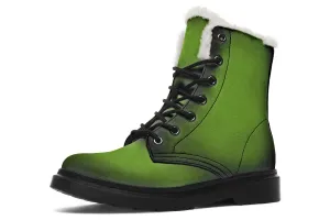 Mystic Moss Winter Boots - Warm Micro-Suede Doc-Style Boots Lined with Vegan Wool