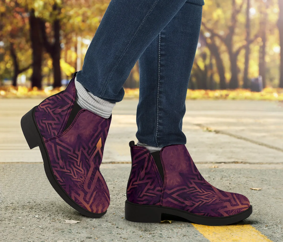 Mystical Aum Chakra Mandala - Amethyst | Eco Friendly Fashion Boots | Mandalazed