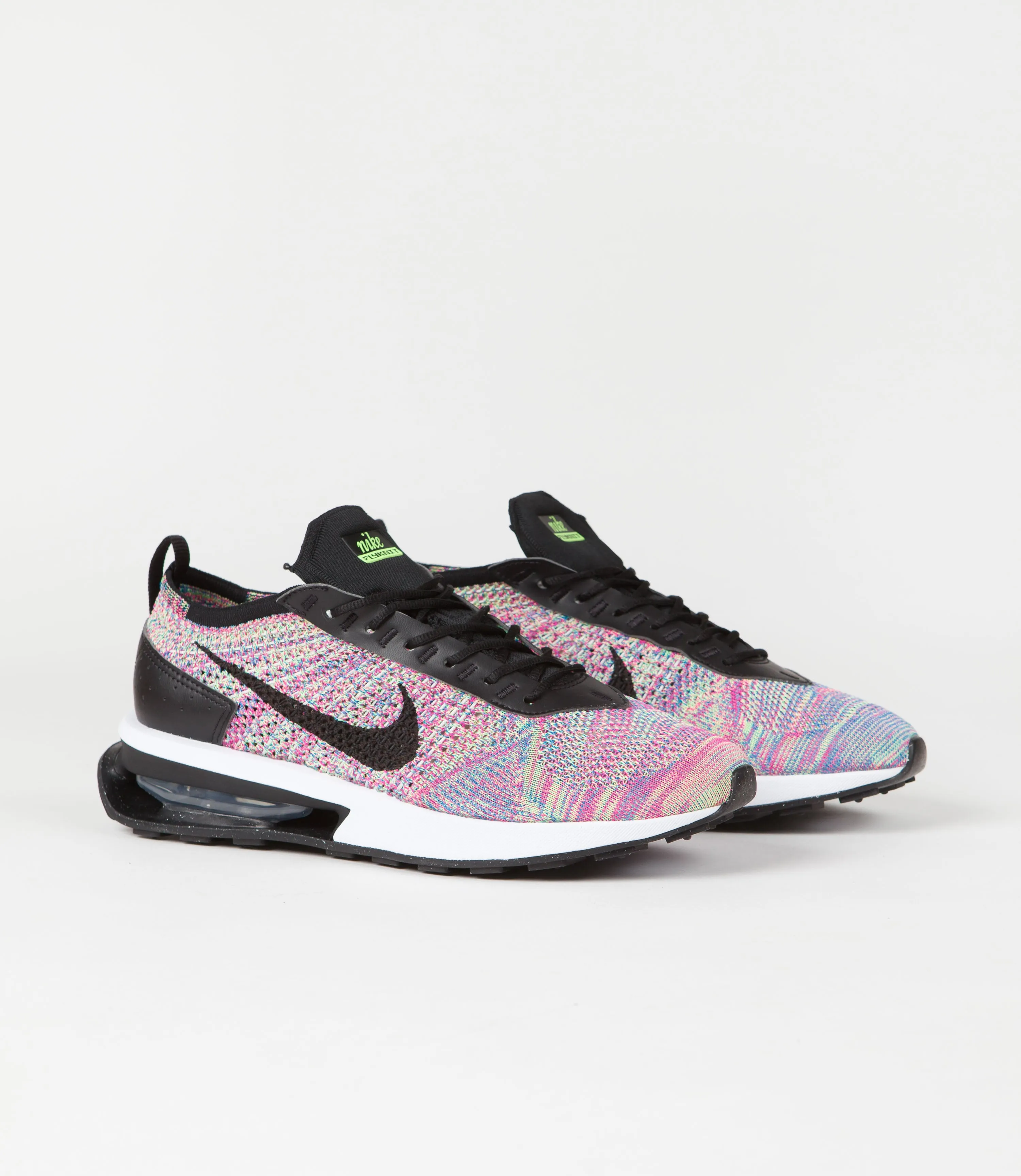 Nike Air Max Flyknit Racer Shoes - Ghost Green / Black - Pink Blast - Photo Blue