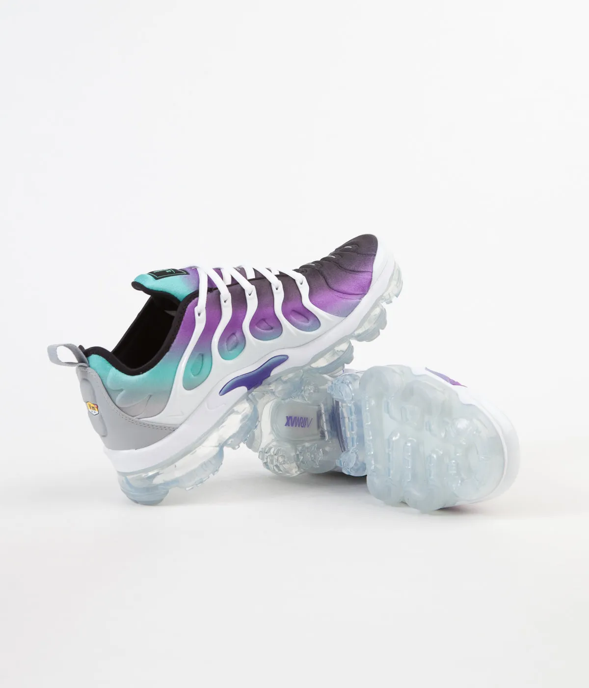 Nike Air VaporMax Plus Shoes - White / Fierce Purple - Aurora Green - Black